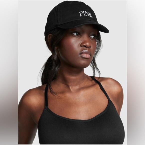 NWT Victoria Secret Baseball Hat Black Color with White Embroidered Letters PINK - Picture 2 of 7